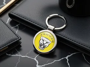 Jaguar Picture Key Chain Photo Metallic Metal